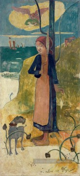 Paul Gauguin œuvres - Joan of Arc or Breton Fille spinning Paul Gauguin